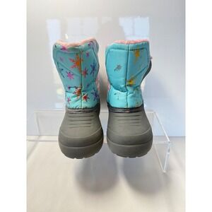 Northside Snow Boots Kids Size 6 Aqua Pink Snowflake Winter Boots